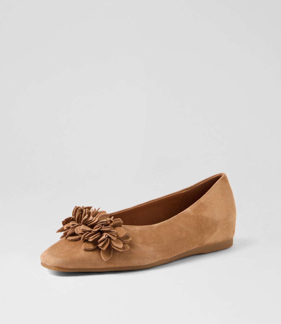 Khloes Cappuccino Suede Flat Shoes