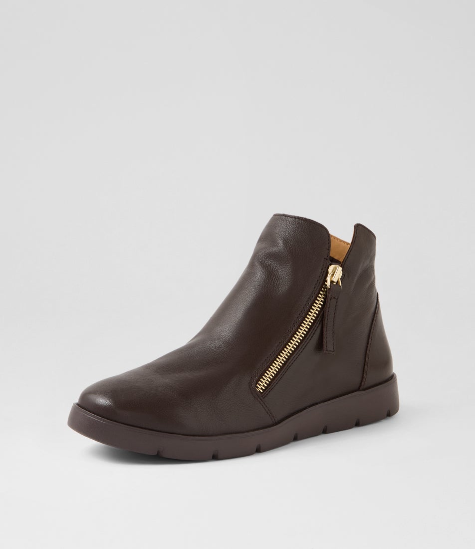 Mohme W Choc Leather Ankle Boots