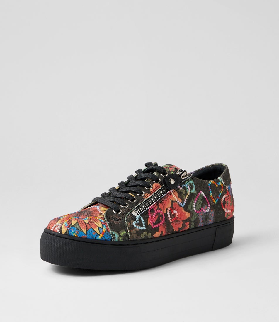 Ferences Black Multi Sneakers