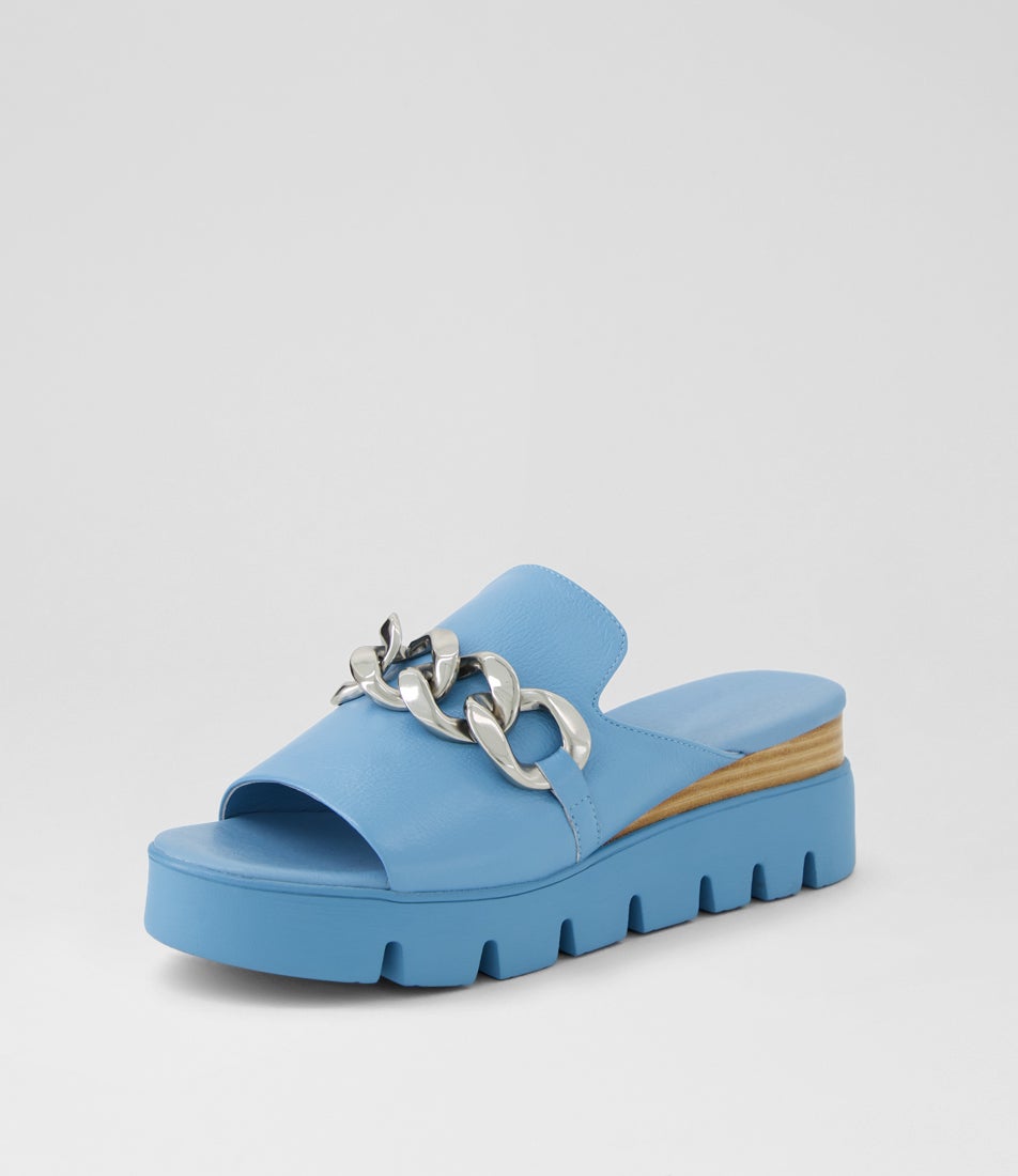 Rablise New Blue Leather Sandals