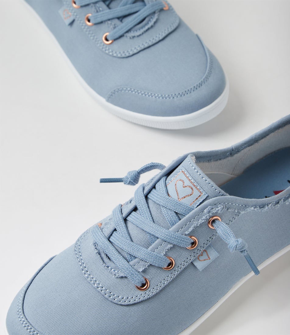 Mynka Denim Blue Canvas Lace Ups Sneakers