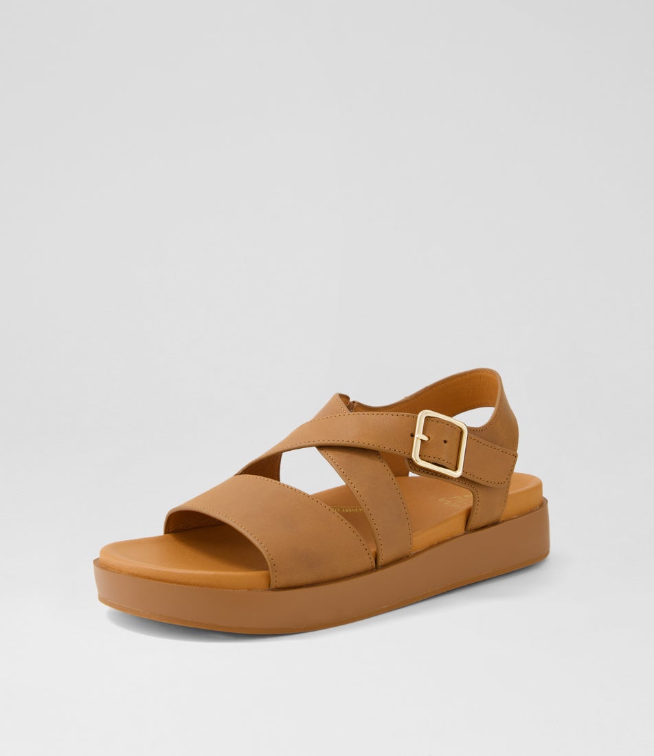 Glynice W Tan Leather Sandals