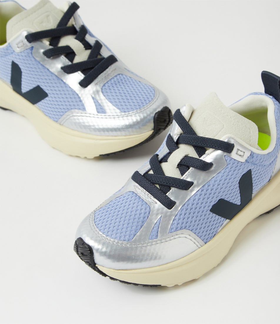 Small Canary Light Junior Olympe Nautico Silver Fabric Sneakers