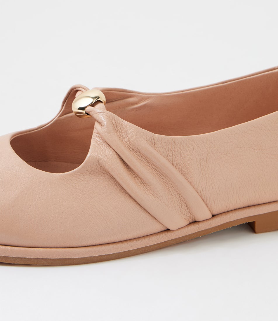 Rimma Cappuccino Leather Flat Shoes