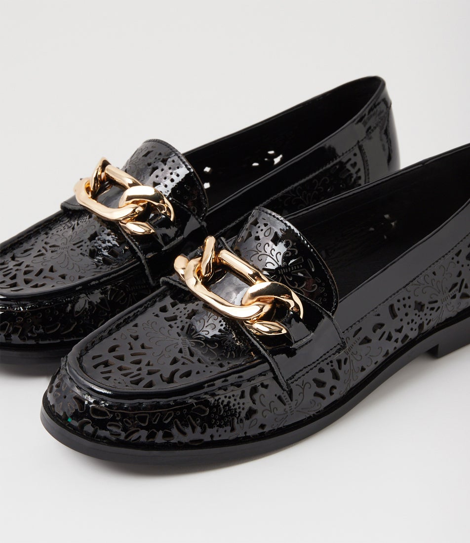 Quexx Black Patent Leather Loafers