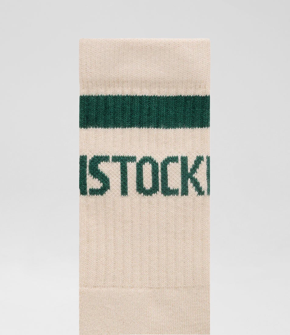Cotton Tennis Oatmeal Dark Teal Cotton Socks