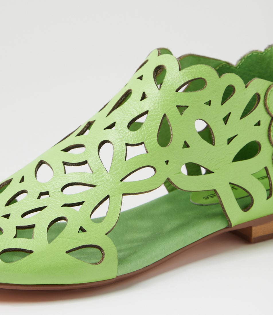 Pietro Light Lime Leather Sandals