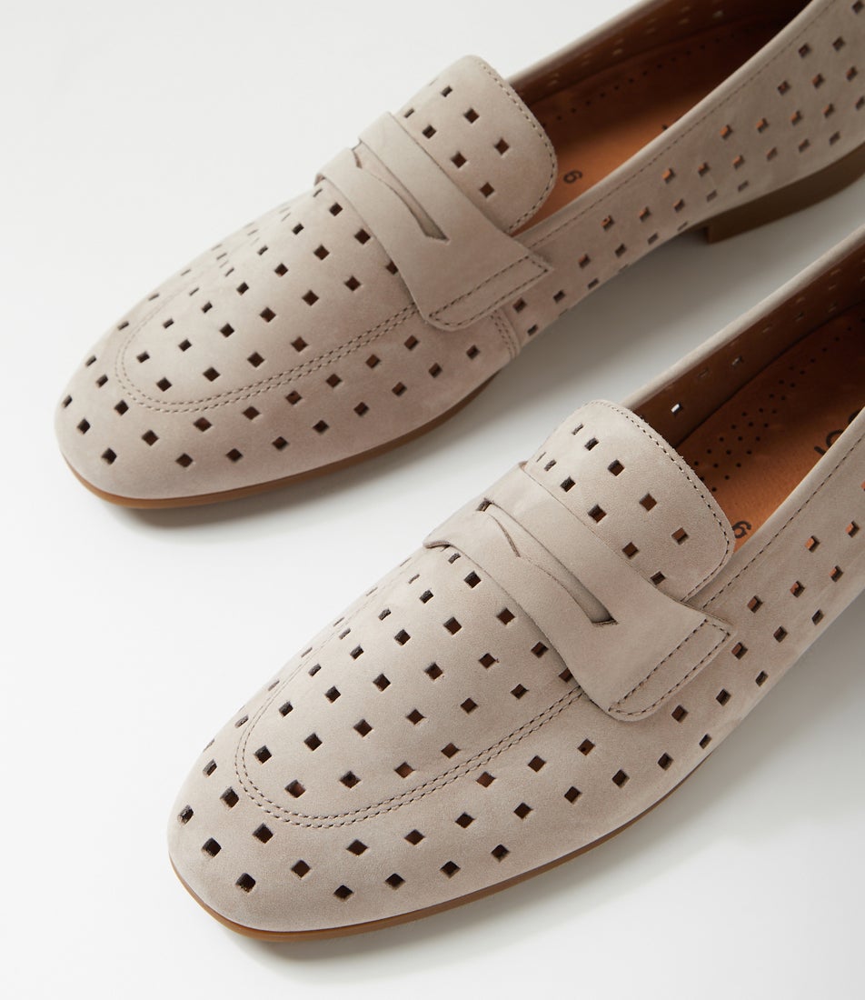Cecilie Leinen Leather Loafers