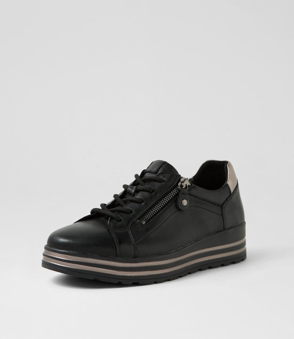 Vamra Xf Black Pewter Leather Sneakers