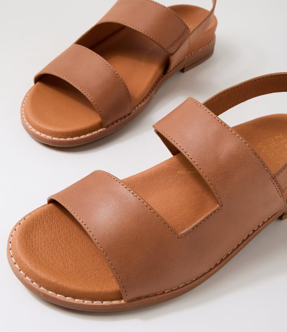 Junro W Tan Leather Sandals