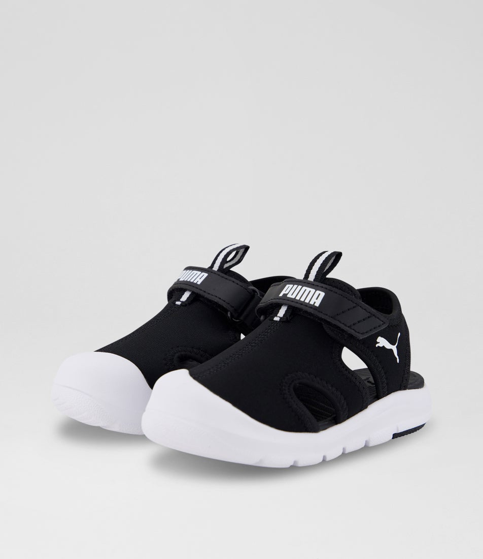 Fun Racer Toddler Black Fabric Sandals