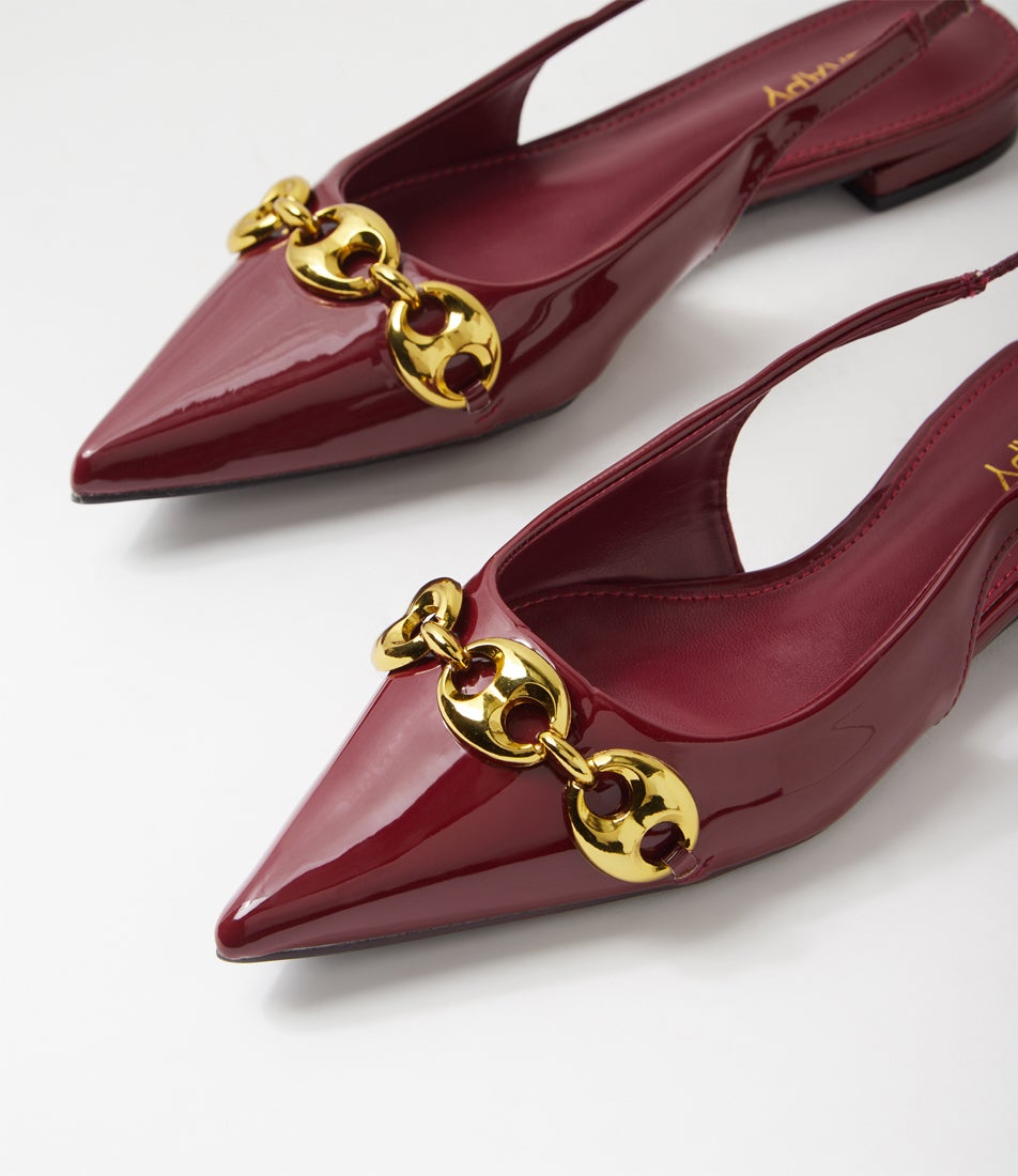 Guilty Bordeaux Patent Pu Flat Shoes