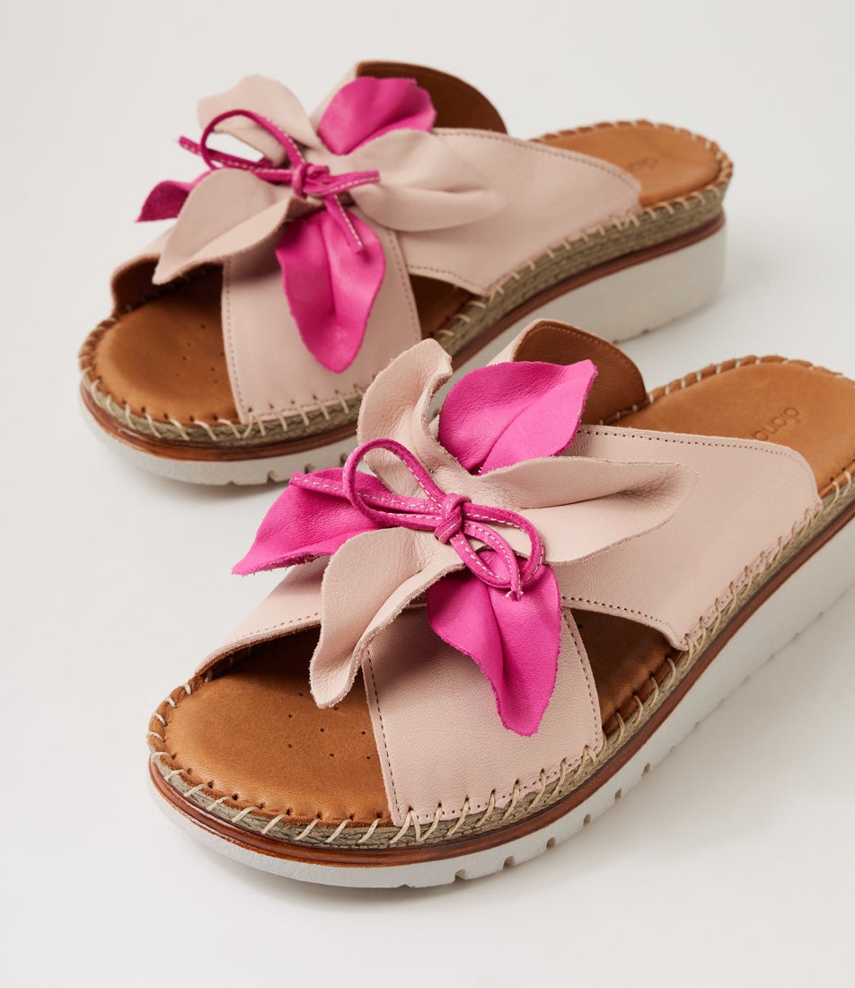 Intreege Blush Fuchsia Leather Sandals