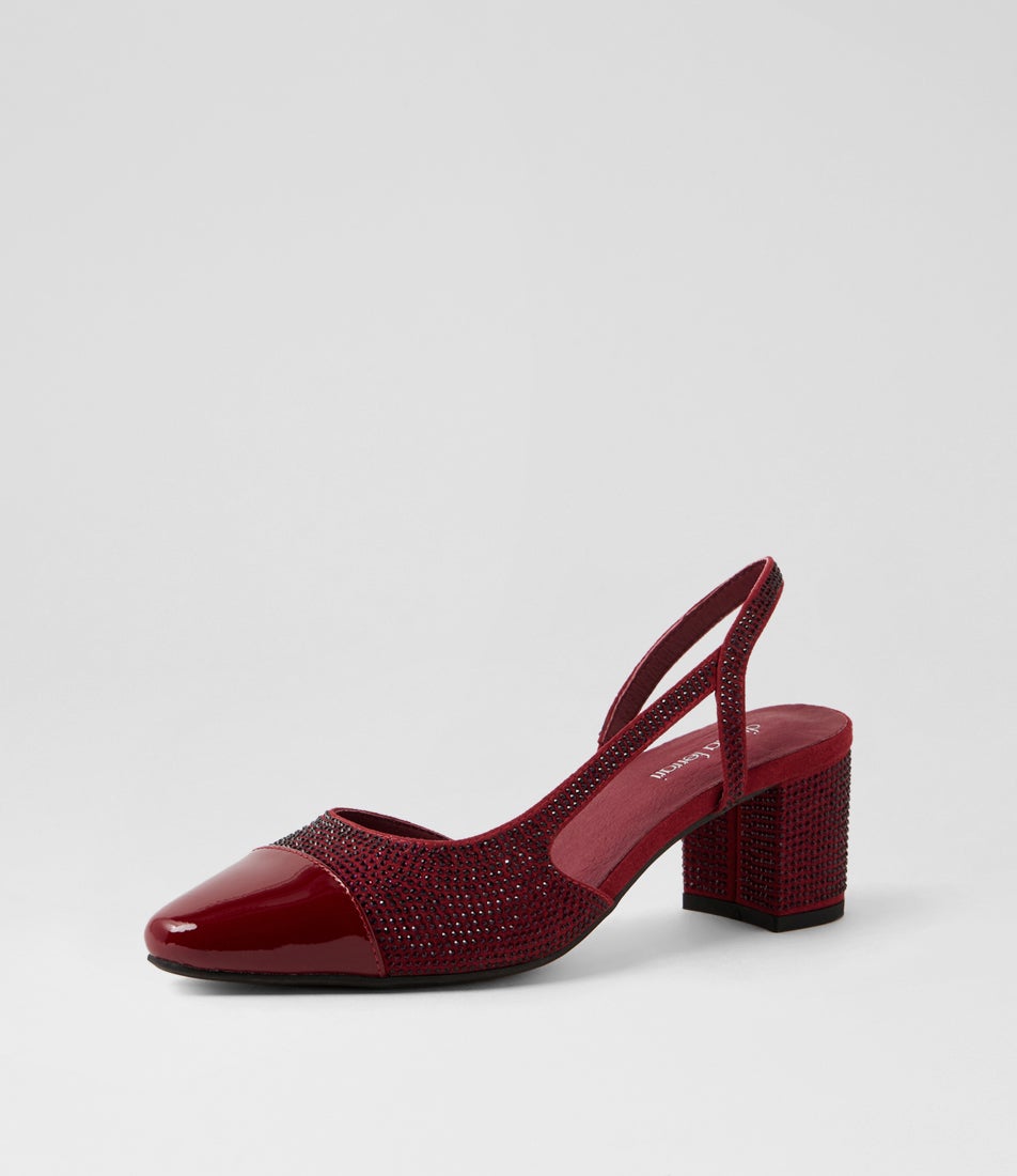 Luxury Bordeaux Patent Jewels Heels Luxury Bordeaux Patent Jewels Heels