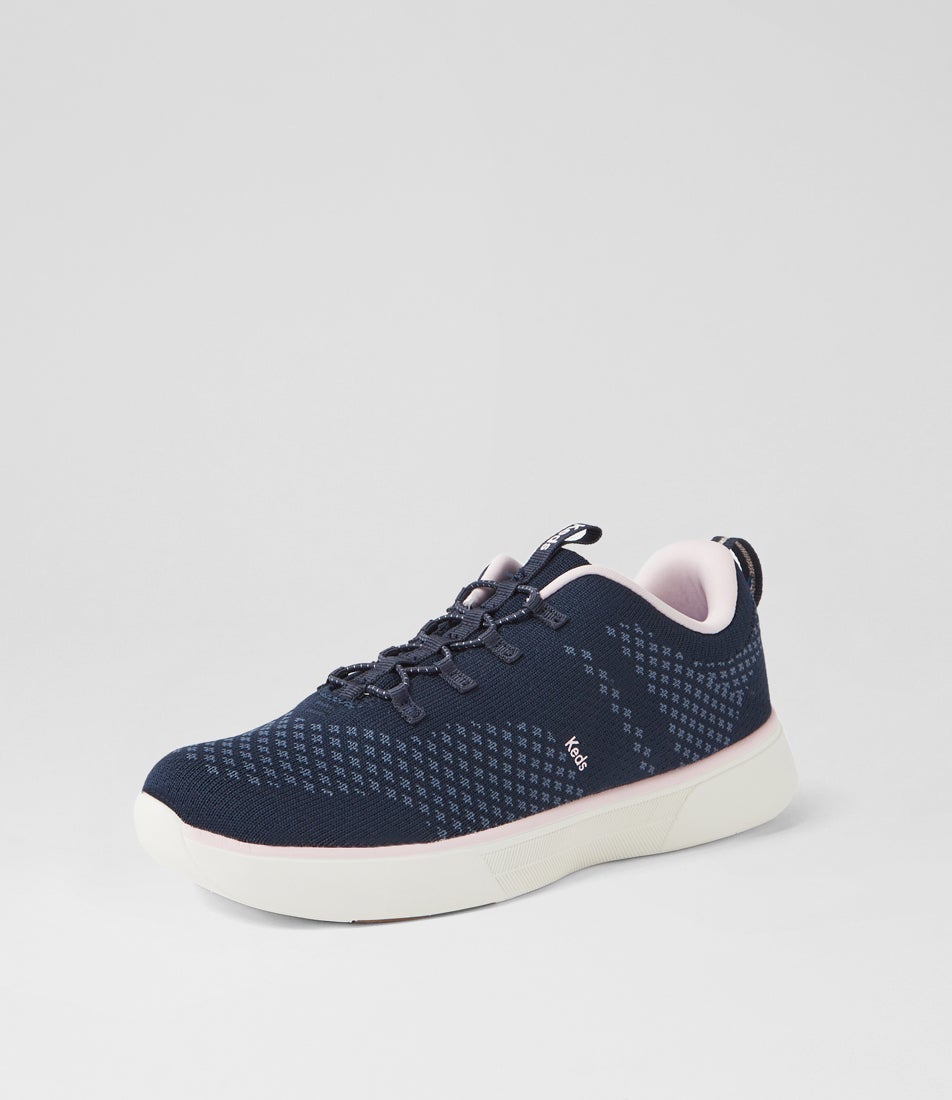 Blisswalk Alt Navy Pink Fabric Sneakers