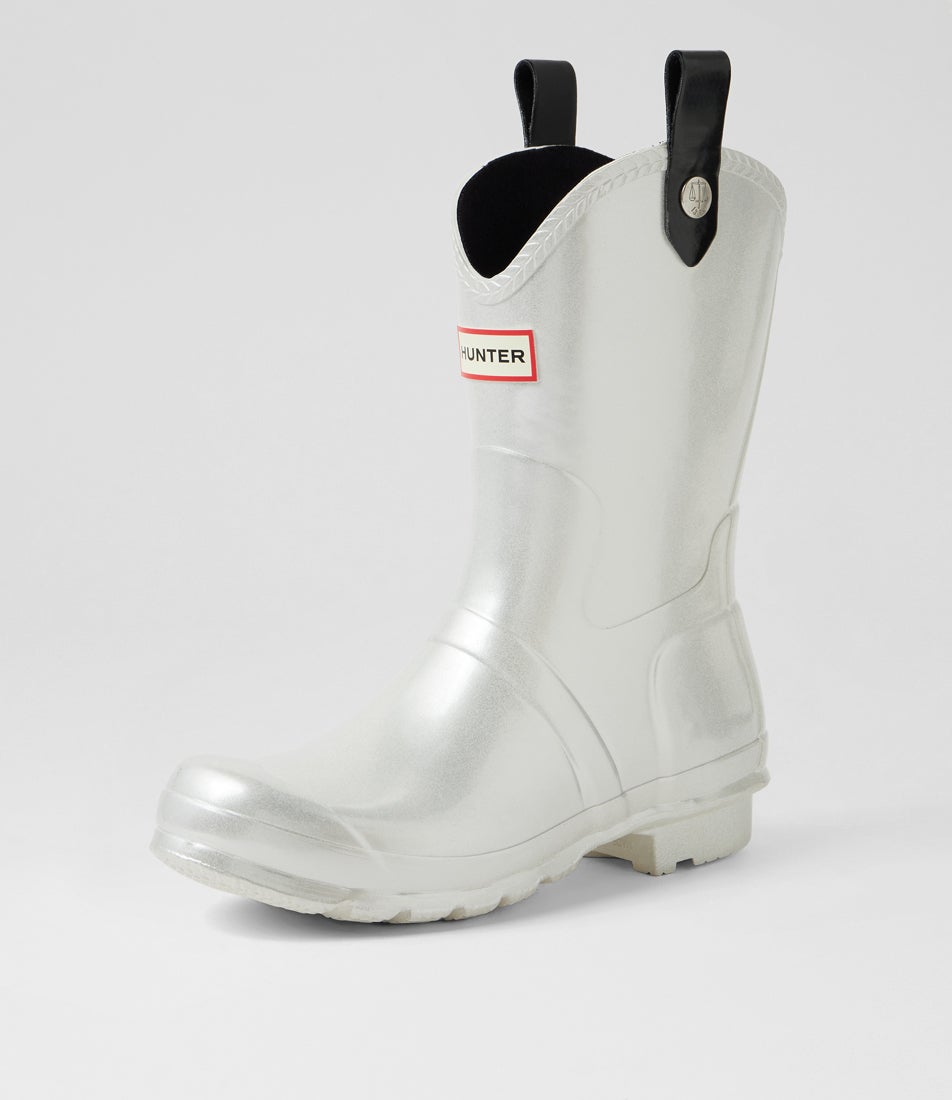 Original Cowboy Silver Rubber Ankle Boots