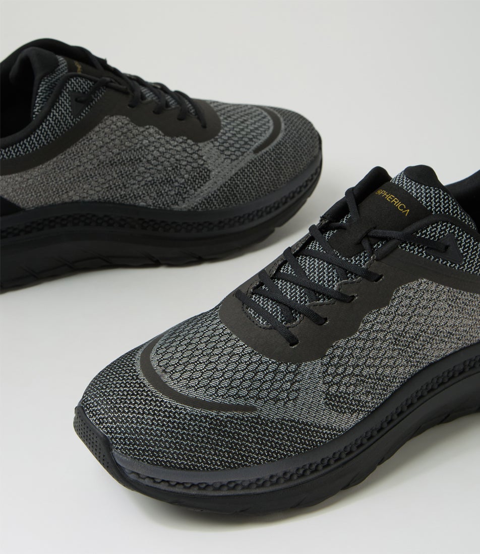 U Spherica Actif X C Black Graphite Fabric Sneakers
