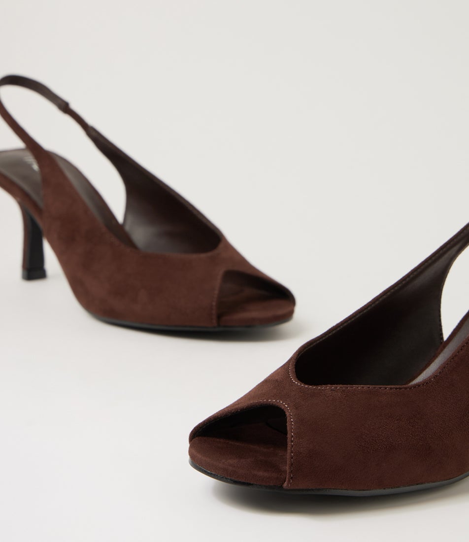 Eager Chocolate Microsuede Heels