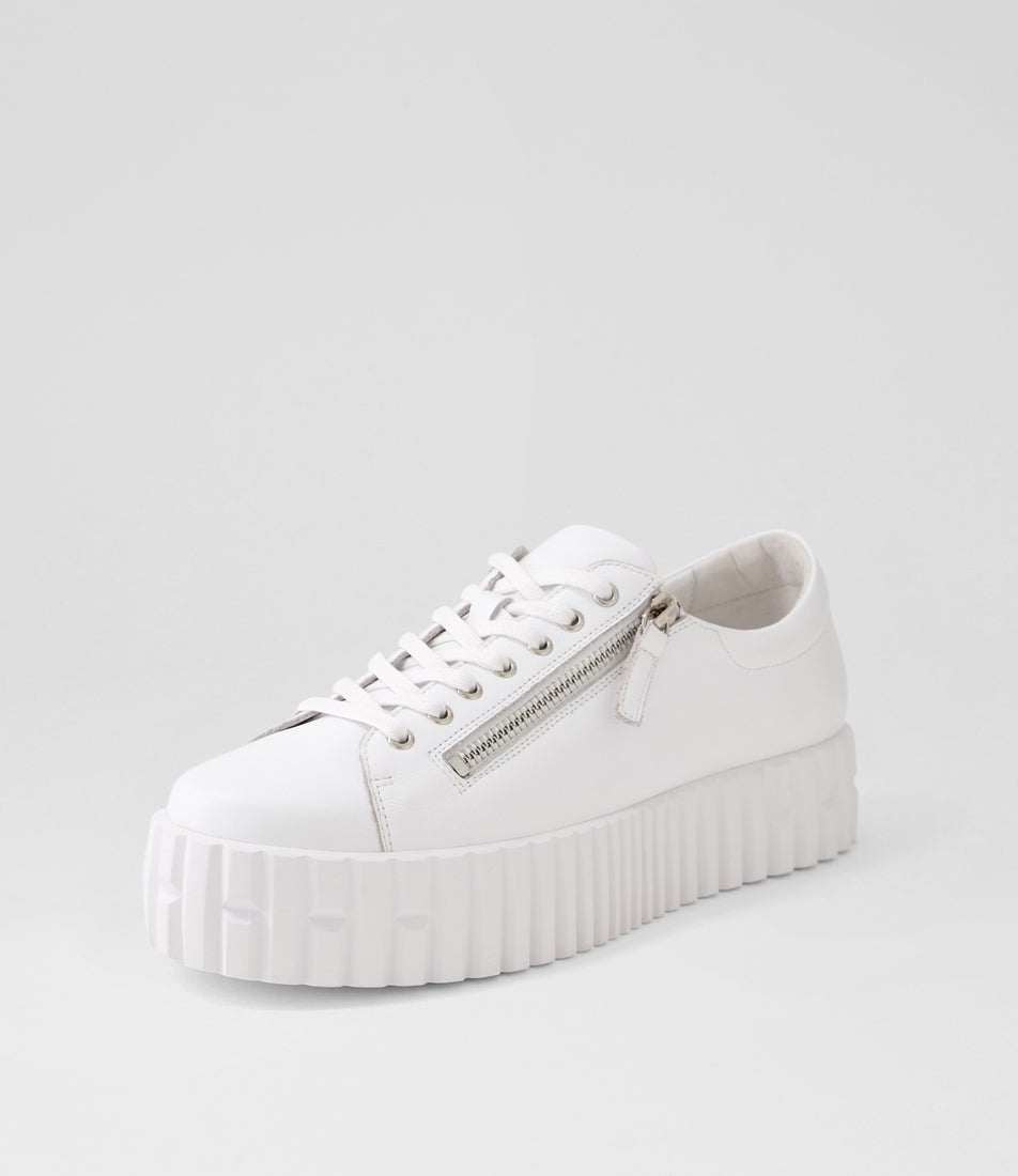Bongoe White Leather Sneakers