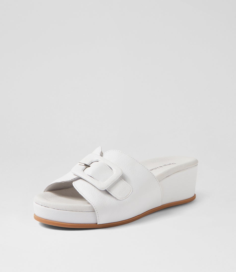 Feenix White Leather Sandals