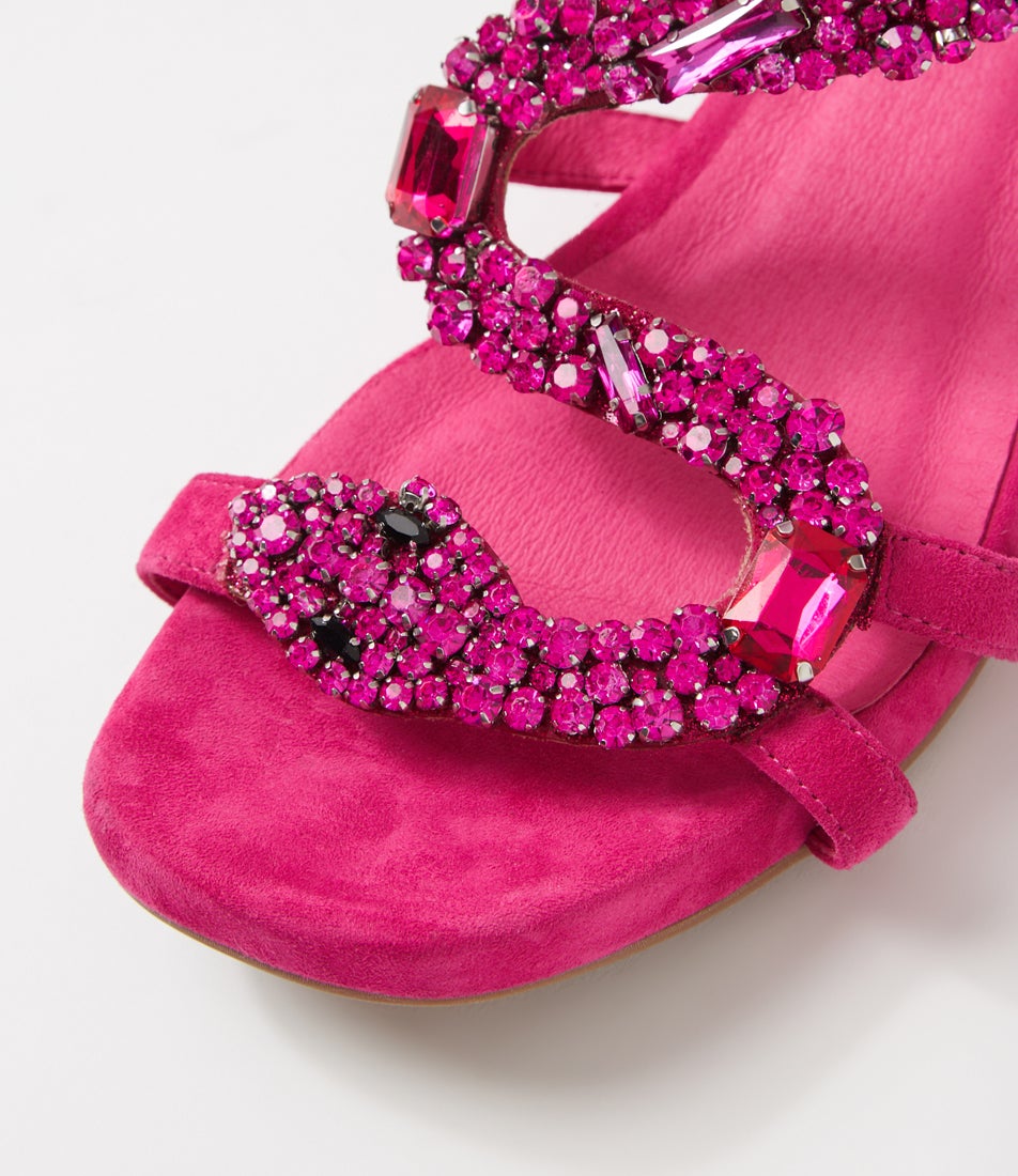 Winnona Fuchsia Suede Sandals