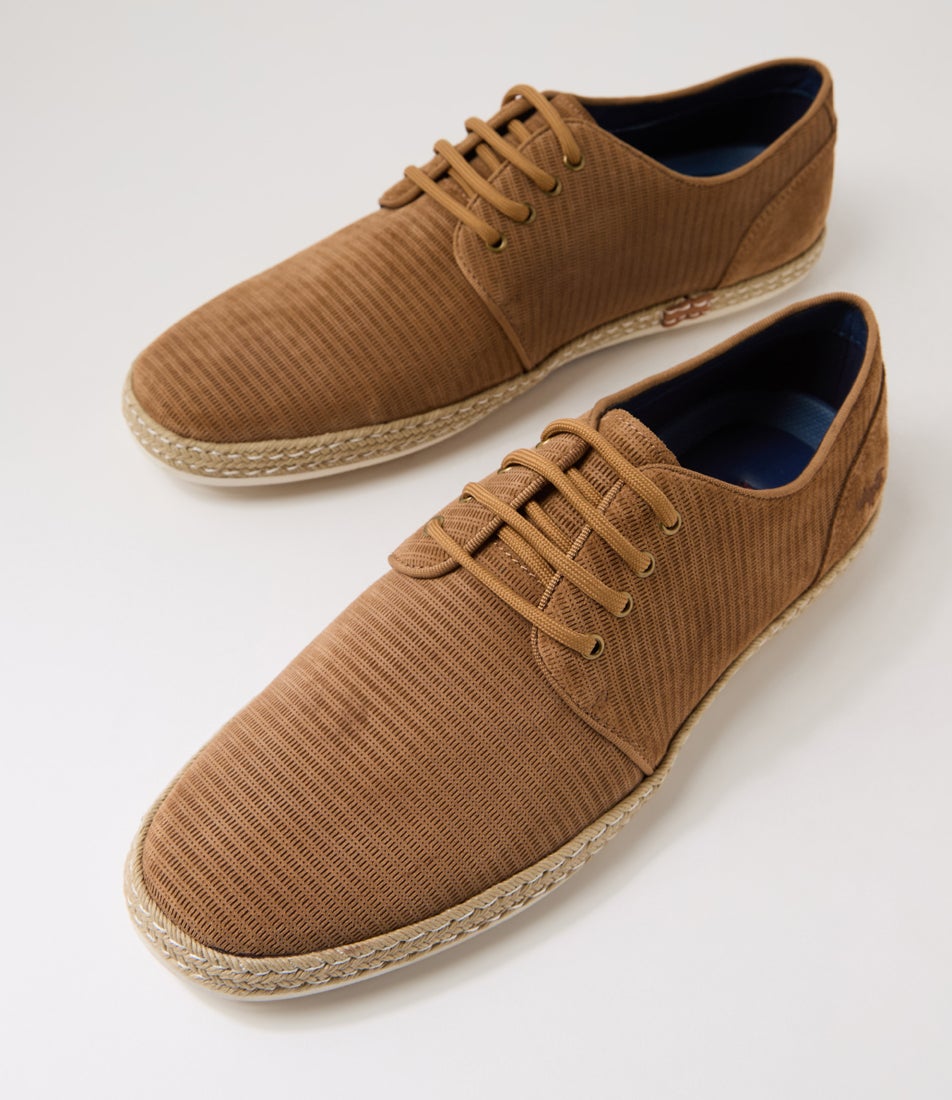 Checker Tobacco Suede Lace Up Flats