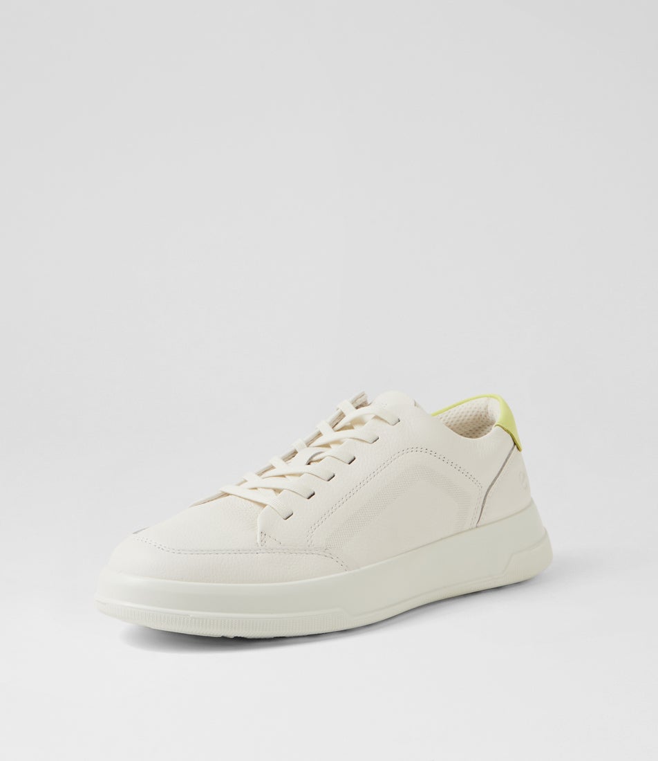 Move W White Sunny Lime Leather Sneakers