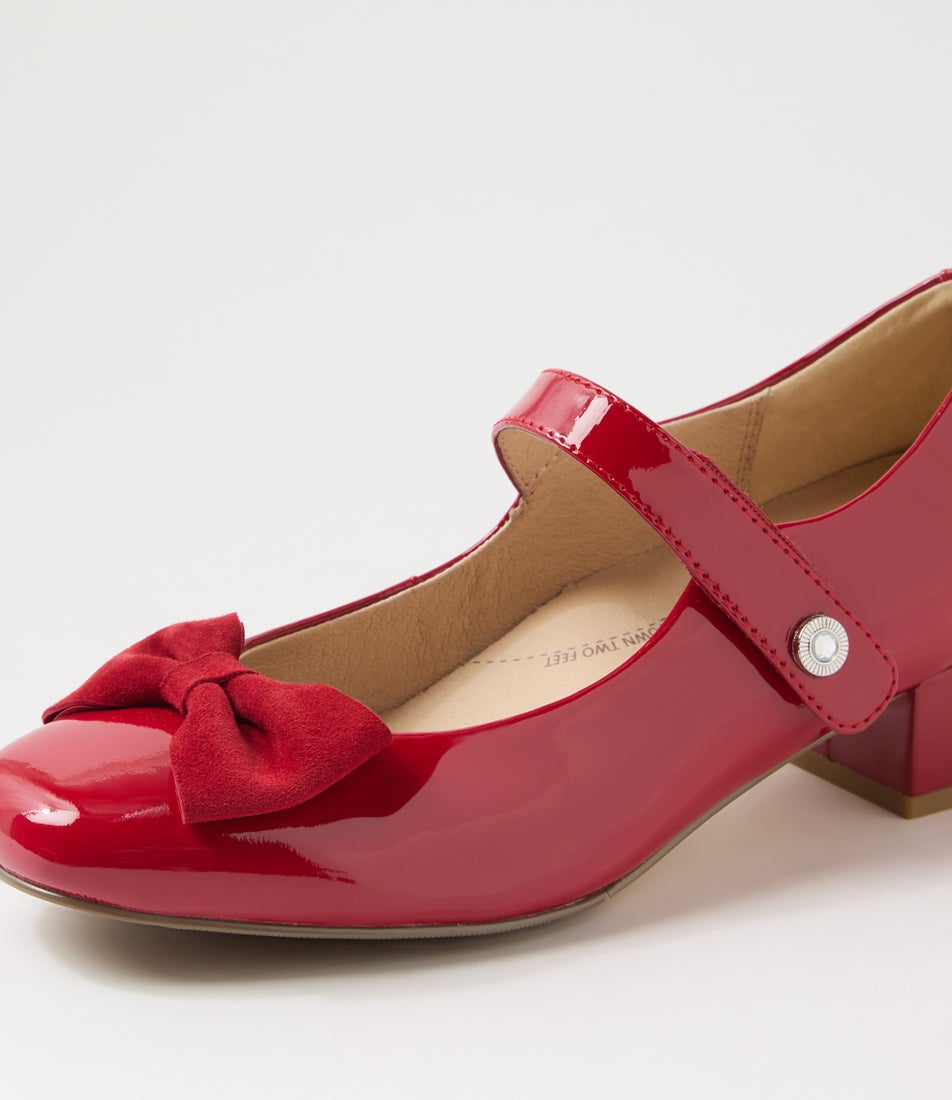 Kauras W Dark Red Patent Suede Heels