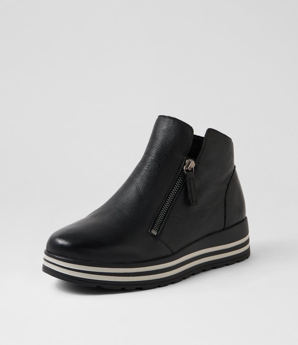 Vimma Xf Black Leather Ankle Boots