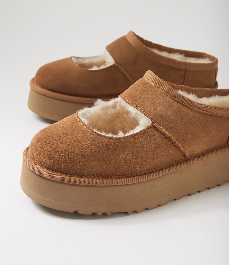 Bea Mary Jane Chestnut Suede Slippers Bea Mary Jane Chestnut Suede Slippers