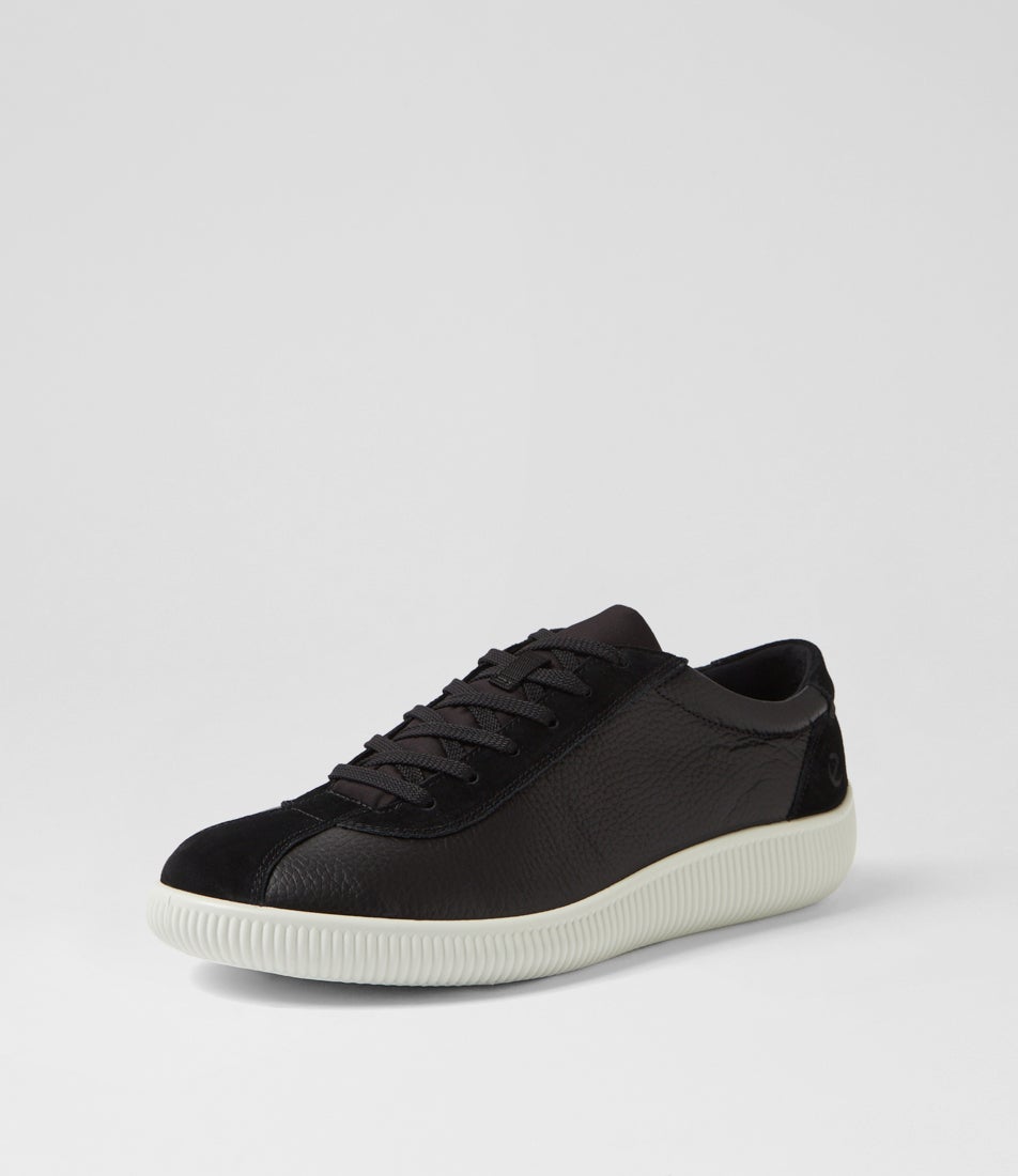 Soft Zero M Black Leather Suede Sneakers
