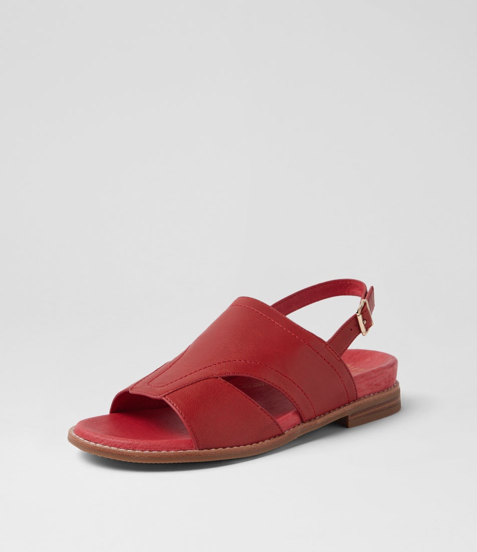 Jiloria W Red Leather Sandals