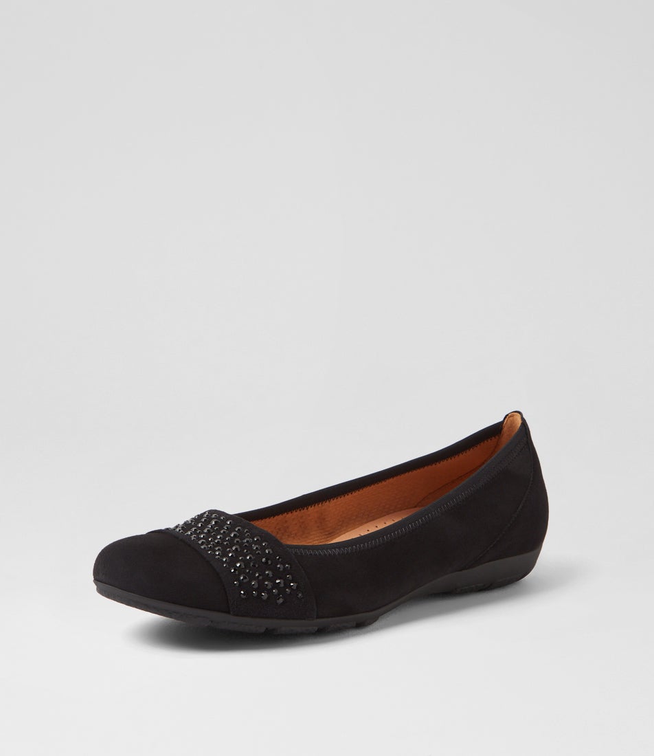 Senti Schwarz Suede Ballet Shoes