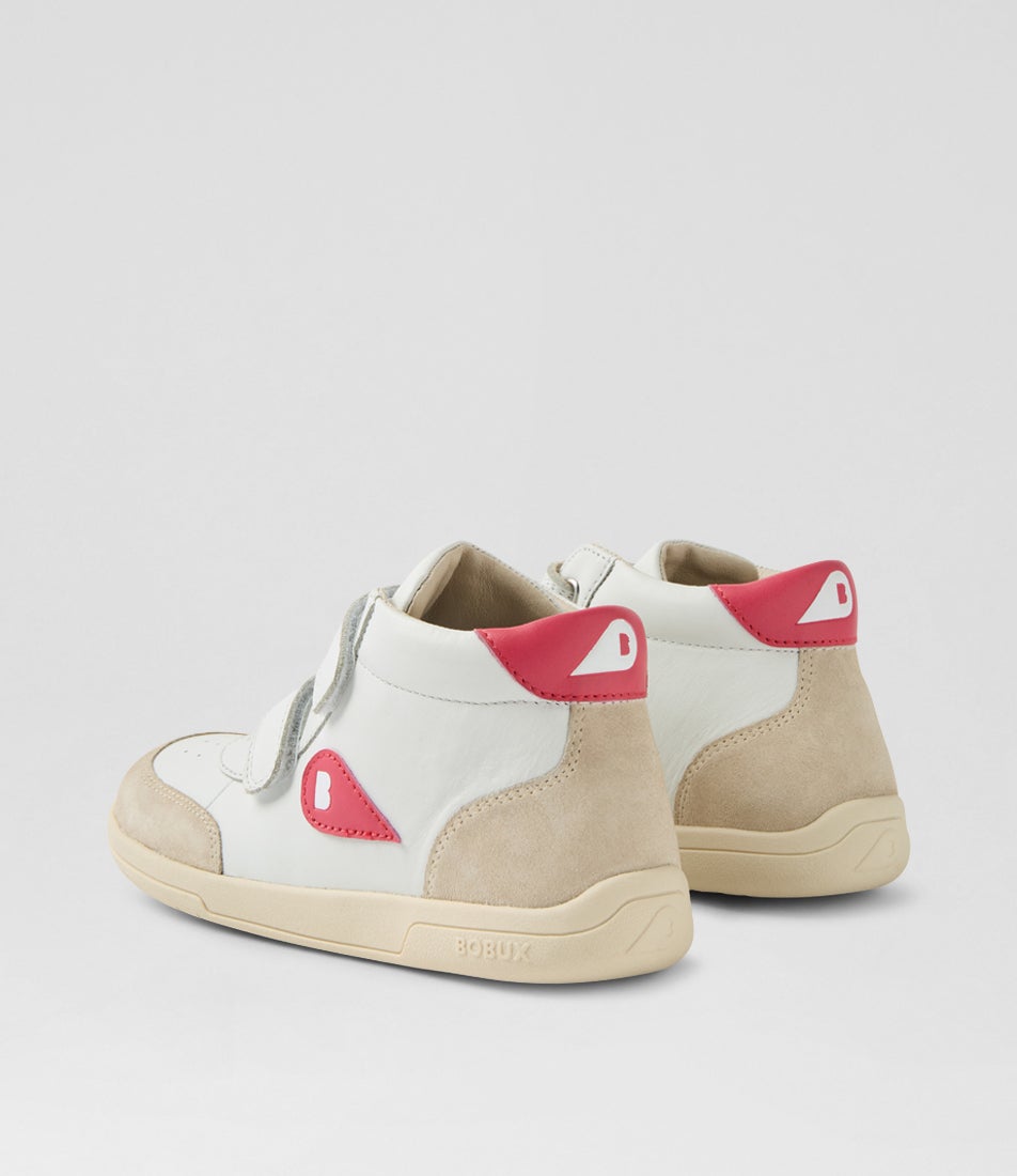 Kp Champ High 2 Junior Chalk Red Raspberry Leather Ankle Boots