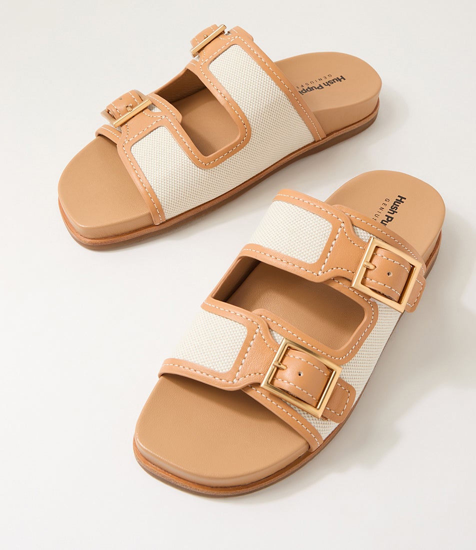 Theatre Camel Bone Leather Slides