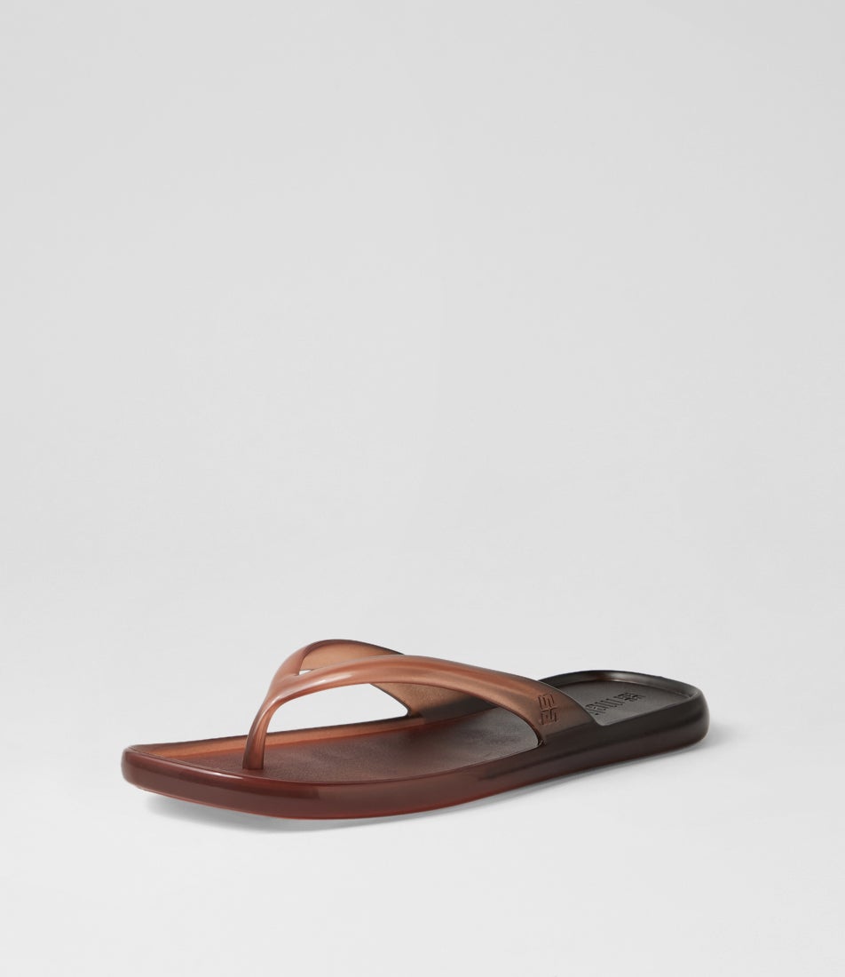 Beachwear Brown Black Pvc Thongs