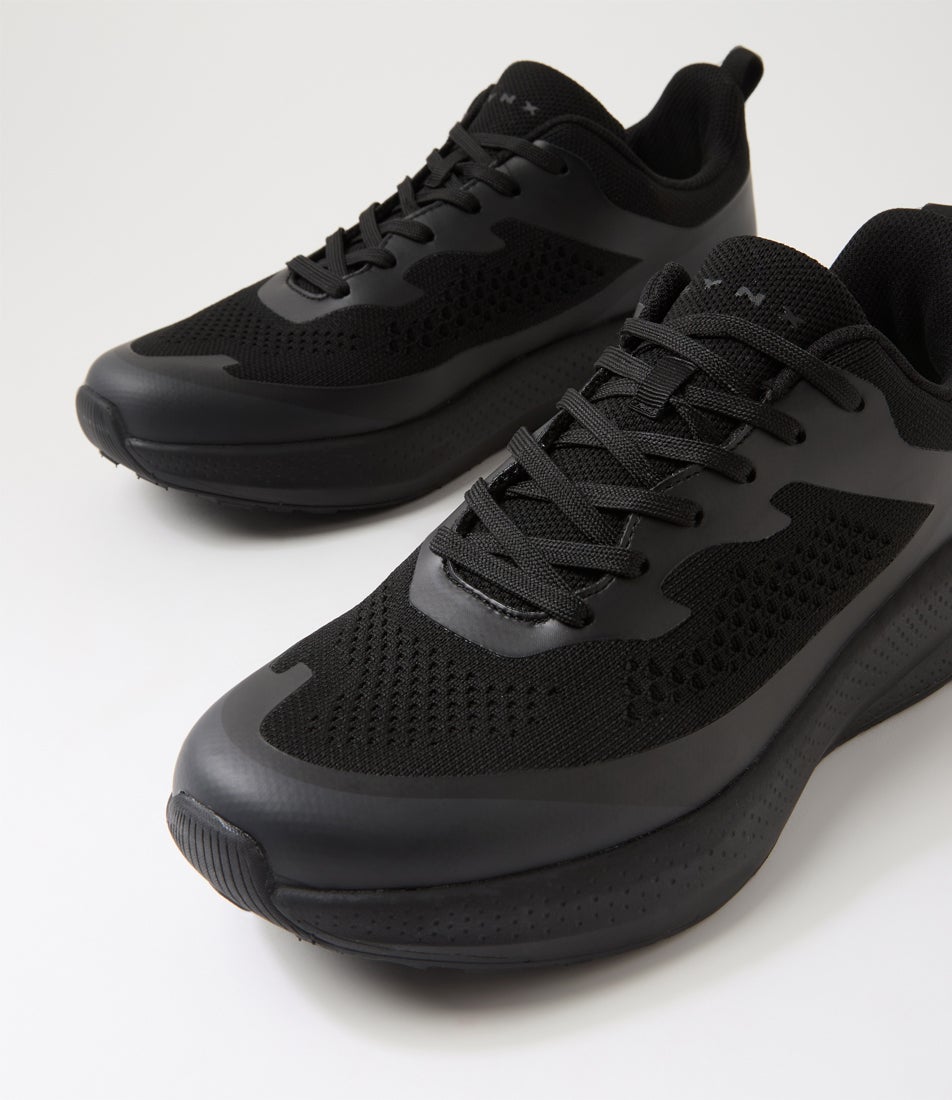Burst Senior B Black Knit Sneakers