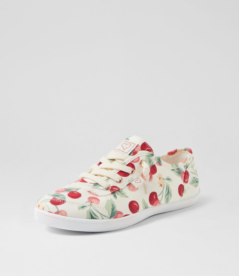 Mynka Cherry Print Canvas Sneakers