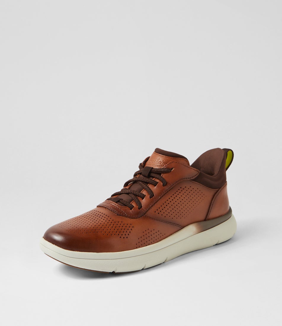 Fleet Perf Cognac Leather Sneakers