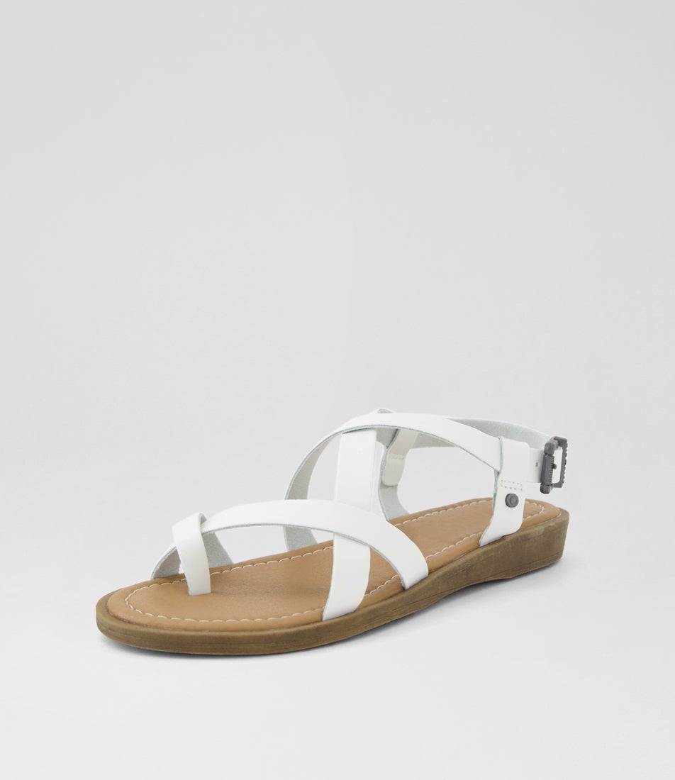 Devon3 White Smooth Sandals
