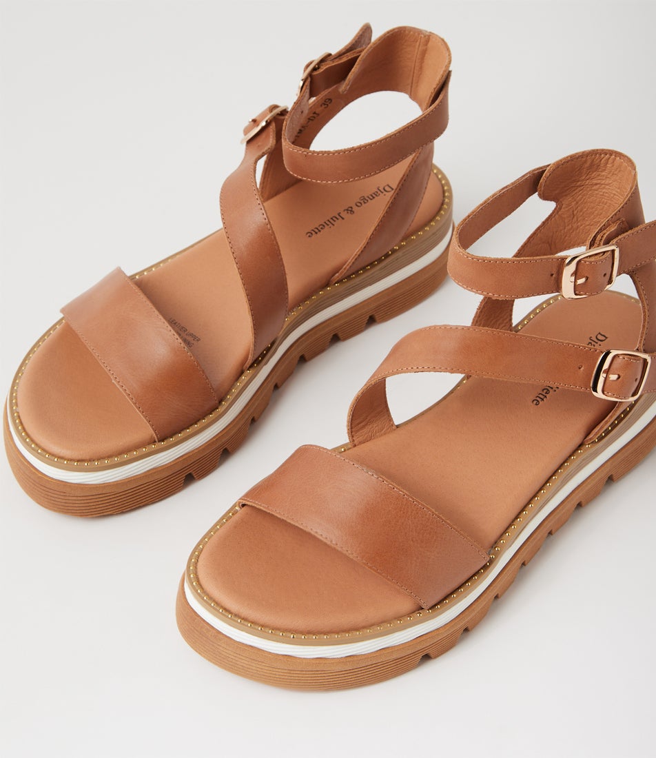 Selima Tan Leather Sandals