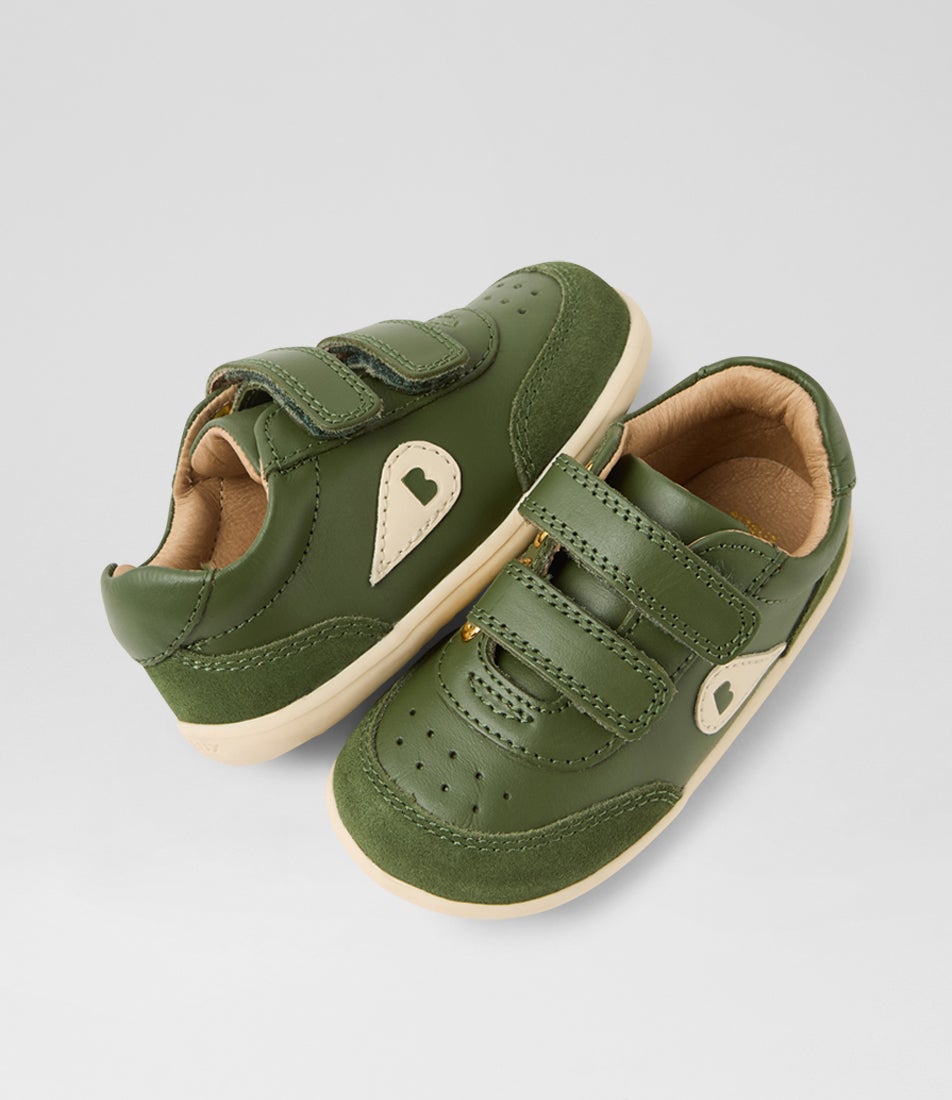 Su Champ Infant Bronze Green Leather Sneakers
