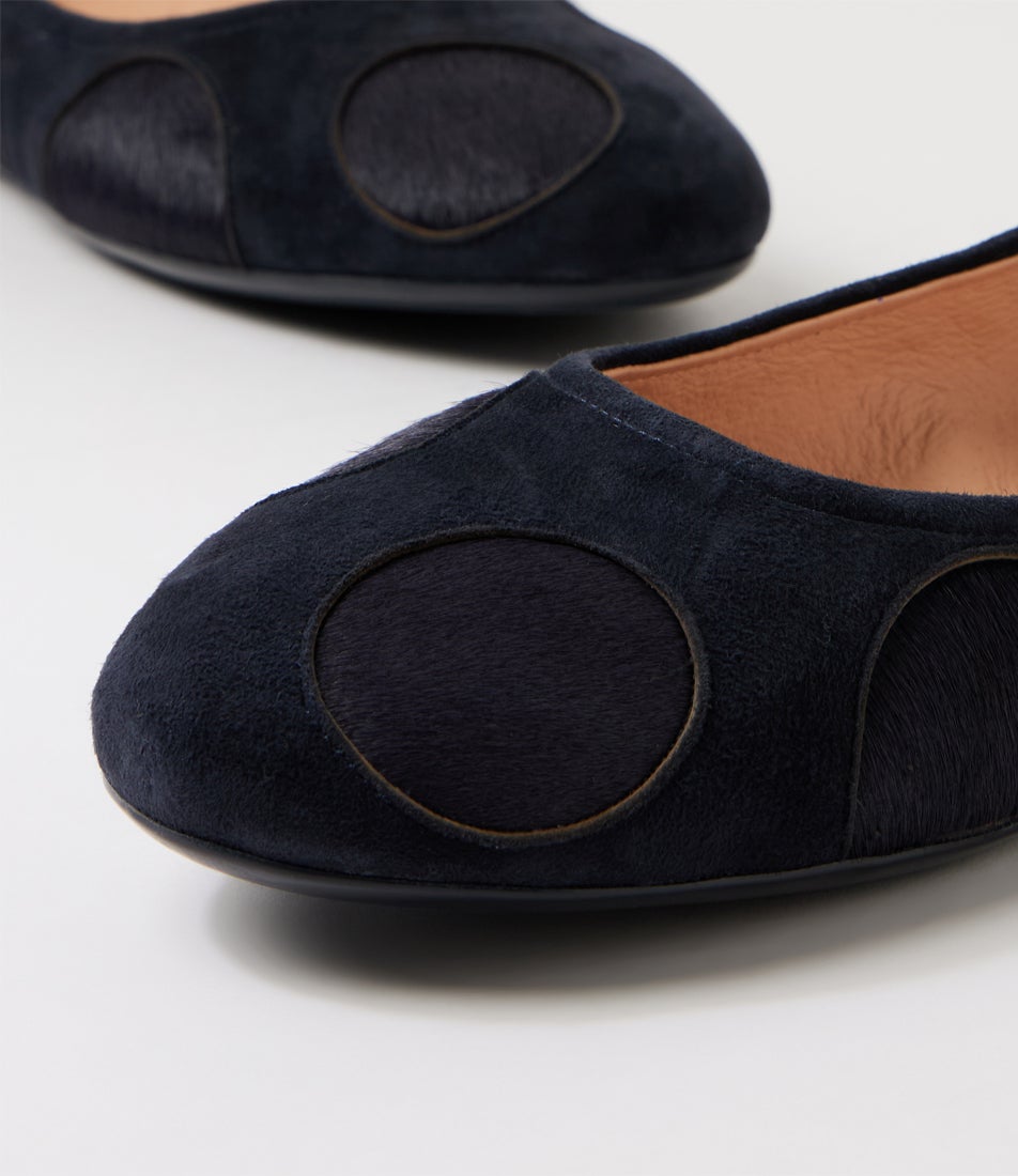 Balter Navy Suede Pony Ballet Flats