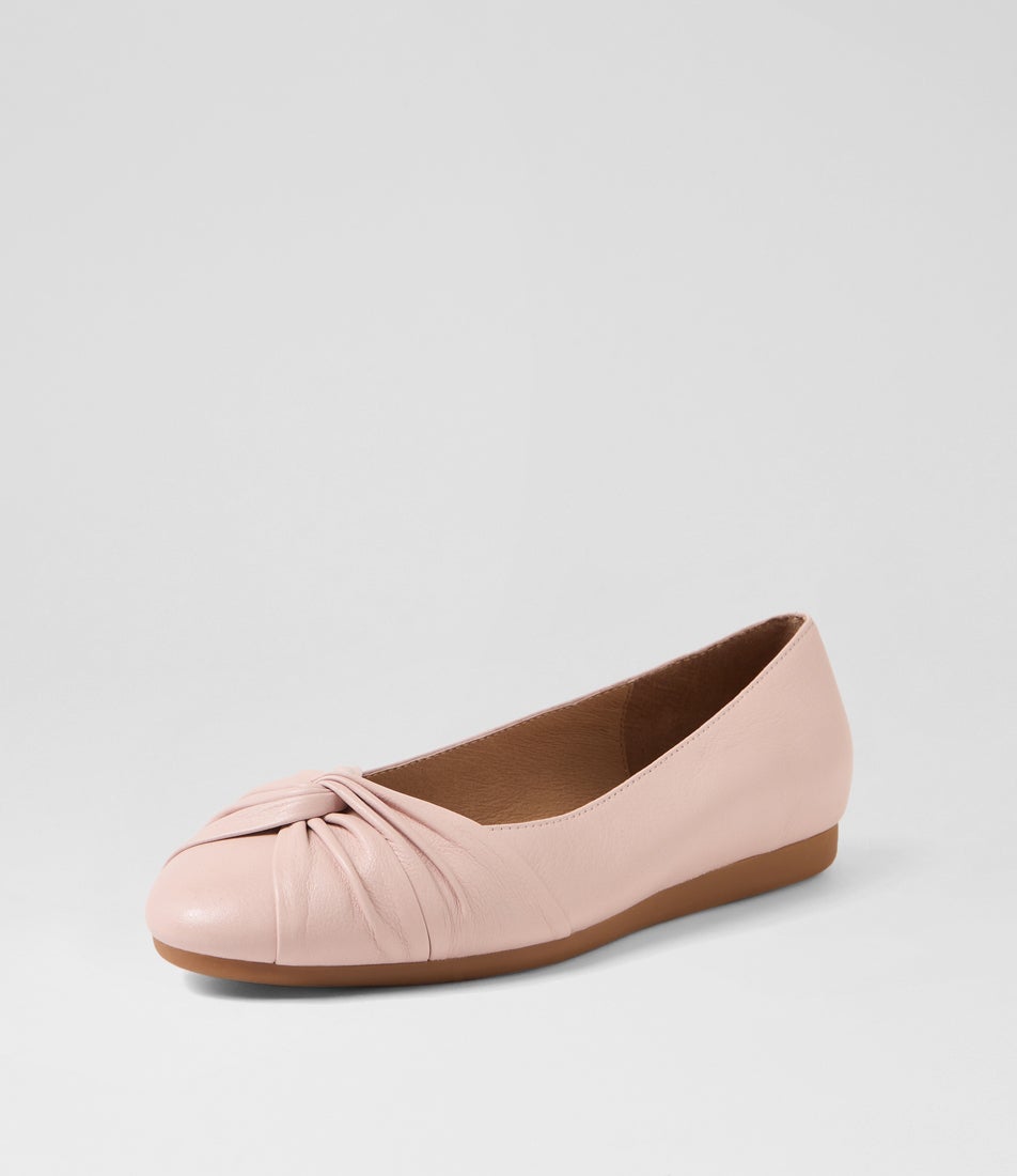 Blackelys Dusty Pink Leather Flat Shoes