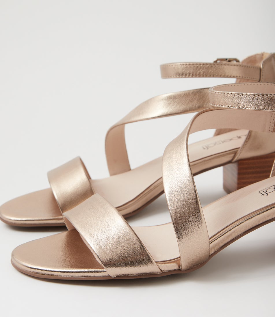 Caring Champagne Leather Sandals