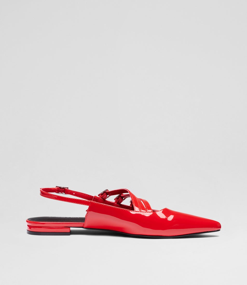 Lisst Red Patent Pu Flat Shoes