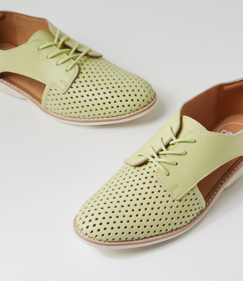 Sidecut Punch Lime Sorbet Leather Lace Up Flats