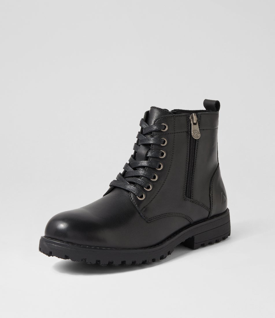 Arjo Black Leather Ankle Boots