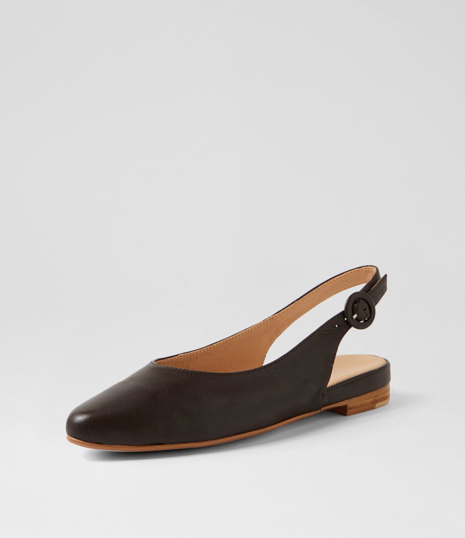 Fairy Choc Leather Flat Shoes