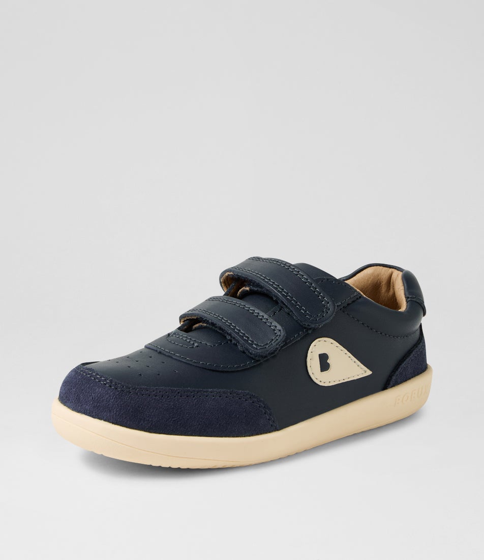Kp Champ Junior Navy Leather Flat Shoes